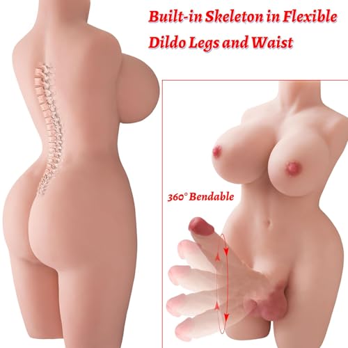 Image of Shemale Sex Doll Life Size Realistic Torso Dildo Breasts Anal for Ass Gay Male Female Couples Penis masturbator Adult Stuff Men Women TPE Silicone Full Body Lifelike Dolls Trans Sex Toys