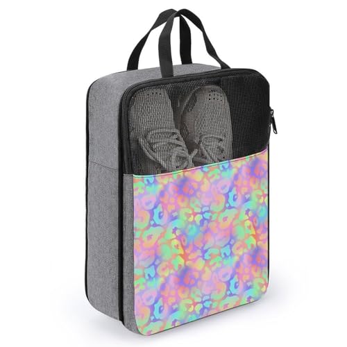 Sac à chaussures de voyage imprimé léopard arc-en-ciel pour valise - 3