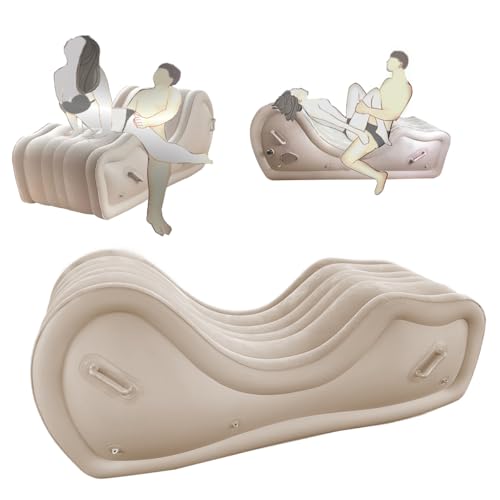 Yocare Sex Sofa Möbel für Paare aufblasbare Sex Bondage Sofa Stuhl mit eingebauter Luftpumpe G Spot Position BDSM Kissenbett für Erwachsene Frauen Sexuelles Vergnügen Khaki