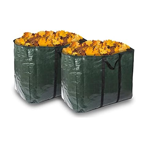 ADEPTNA Set of 2 Large Heavy Duty 150 Litre Garden Bags Waste Refuse Rubbish Grass Sack Waterproof Reusable Cover