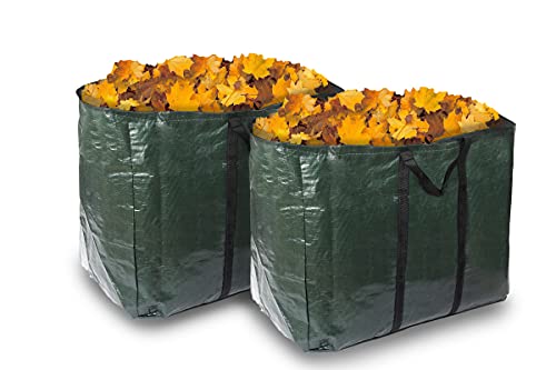 ADEPTNA Set of 2 Large Heavy Duty 150 Litre Garden Bags Waste Refuse Rubbish Grass Sack Waterproof...