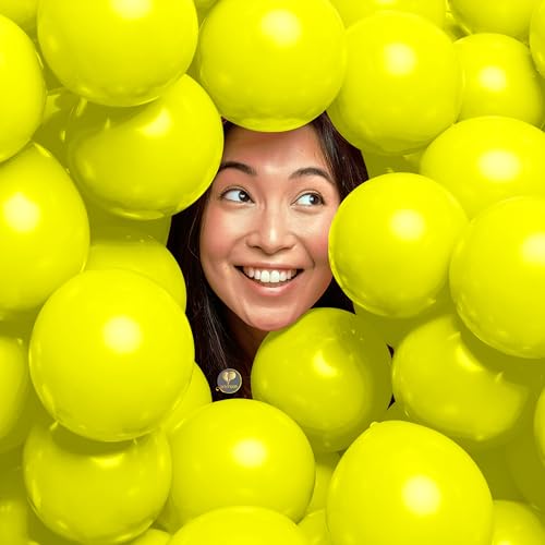 Image of AFTERLOON Biodegradable Natural Rubber Latex Mini Balloons 50 pcs Yellow 5 Inch, Plastic-Free Alternative Matte Color Durable Thickened Extra Strong Helium Float, Garland Arch Wedding Decor