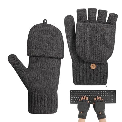Guantes sin dedos para mujer de punto con función térmica de invierno 6