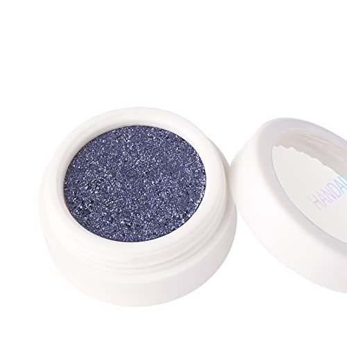 Meicoly Single Color Eye Shadow, Chameleon Powder-Cream Glitter Eyeshadow,Pressed Pigmented Mineral Ultra Shimmer Self Adhesive Eye Brightening,04 Navy Blue #TOP2