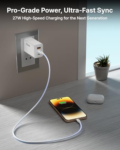 Image of FEDUS ZETTA-X4I 27W Type C to 8 PIN Cable 1M, PD Fast Charging for iPhone 14 /13 /12 /11PRO MAX /Xr /Xs /8 PLUS, iPad,Smart Chip, High Speed 480Mbps Data Sync, 10000+ Bend Lifespan, Tough Cord, White