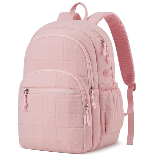 Image of kadilong 15.6 Inch Laptop Backpack for Women Travel, Quilted College Bookbag Work Backpacks,Water Resistant