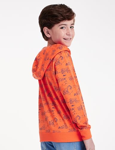 Image of Amazon Brand - Jam & Honey Boy's Cotton Lightweight Sweatshirt (JHAW19BSWT914 Orange-AOP 3-4 Years)