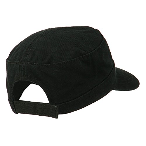 Garment Washed Adjustable Army Cap - Black Osfm #TOP2