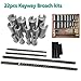 GHJJIIH Industrial Tools 22 PCS Keyway Broach Kit 4mm 5mm 6mm 8mm Broach Push Type 13pcs Bushs 5pcs Shim HSS for CNC Broaching Metalworking Cutting