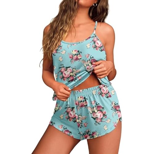 Ekouaer Womens Cami Pajama Sets Sexy Lingerie 2 Piece Soft Pis Shorts Set