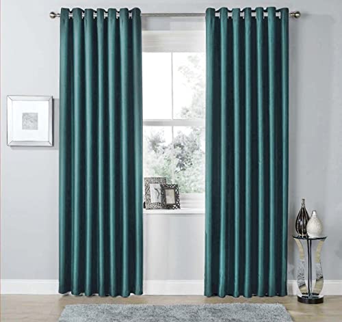 Olivia Rocco Blackout Eyelet Curtains Black Out Thermal Ring Top Curtain Pair Window Treatment Living Room Bedroom - Image 2