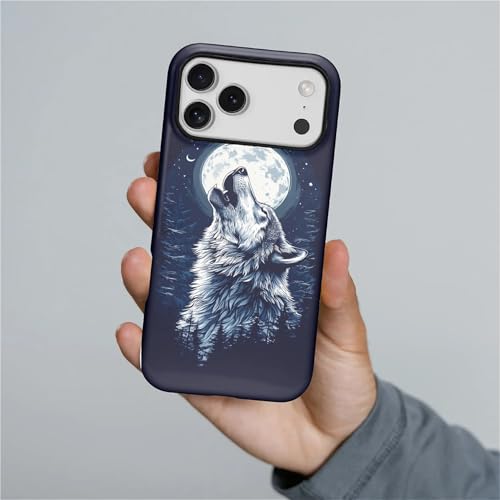 Coque PT 17 PM loup lunaire en silicone liquide mat antichoc