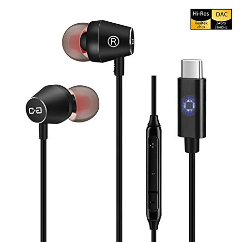 USB Type C Earbuds, Digital Headphones for iPad Pro 2018/19/20, MacBook 2018, Google