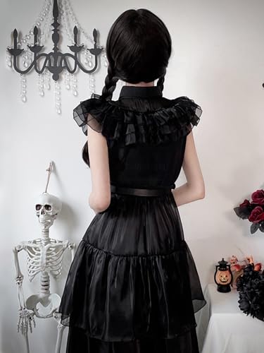 Vestido negro de disfraz para niñas 4-5 años miniatura 7