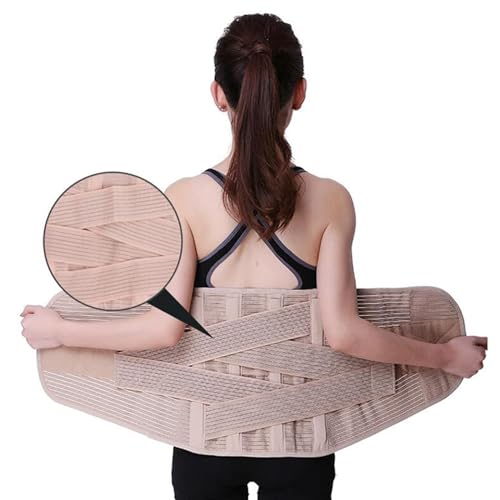 Faja Lumbar Mejorada para aliviar el Dolor: cinturón de Soporte Ancho para Hombres y Mujeres, corsé Lumbar Transpirable para Hernia discal, ciática y escoliosis.