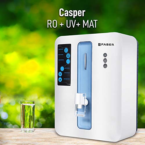 Image of Faber Casper RO + UV + MAT, 10 Liters, 7 Stage Mineral Water Purifier with Upto 2500 TDS, White
