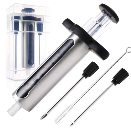 Stainless Steel Kitchen Meat Injector with Dual Needles