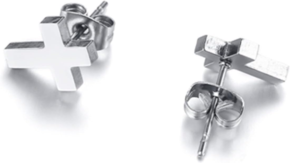 Cross Stud Earring for Women Men Dainty Small Cross Earrings Minimalist Simple Gold Silver Black Religious Faith Cross Studs