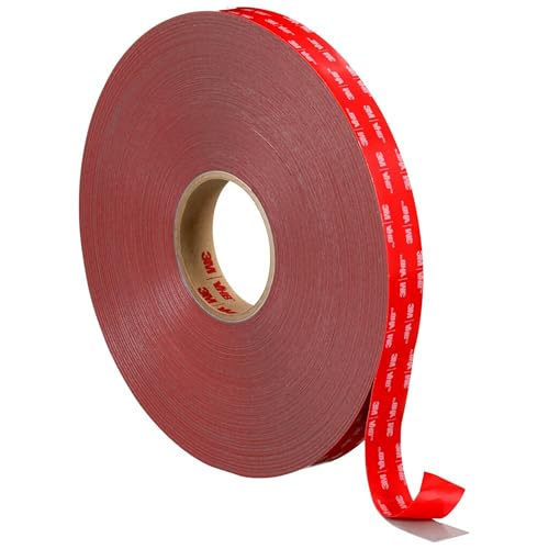 3M VHB 4991F Double Sided Adhesive Tape - Provides adhesion to aluminium, stainless steel, galvanised steel, polycarbonate, ABS - 19mm x 5.5m, Thickness 2.3mm, Grey (1 Roll)