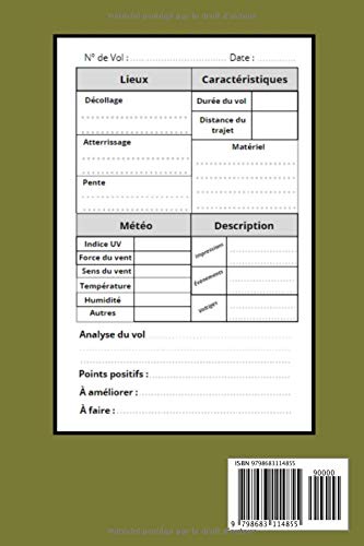 Miniatura 2 de Parapente carnet de vol Mon Carnet de vol en Parapente Journal de bord du parapentiste carnet à remplir grand format de 100 pages cadeau idéal