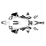 Kalair GFX Graphics Kit for Kawasaki KX250F (2013-2016) Enigma Series Black White 16 Mil-Dirt bike Custom Racing Graphics Decals Stickers Kit, no-plastics