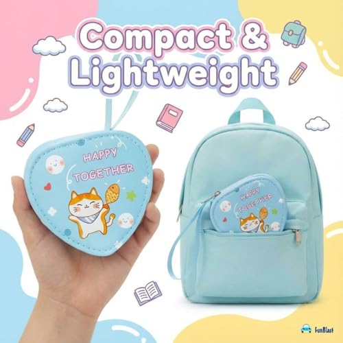 Image of FunBlast Triangle Coin Pouch for Kids - Cute Cartoon Design Mini Purse, Multipurpose Coins Pouch, Small Zipper Wallet for Kids & Girls, Kawaii Coin Bag (Random-Blue)