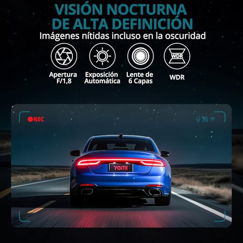 Dashcam 2K para coche con sensor G que protege tus vídeos en caso de accidente vial 3