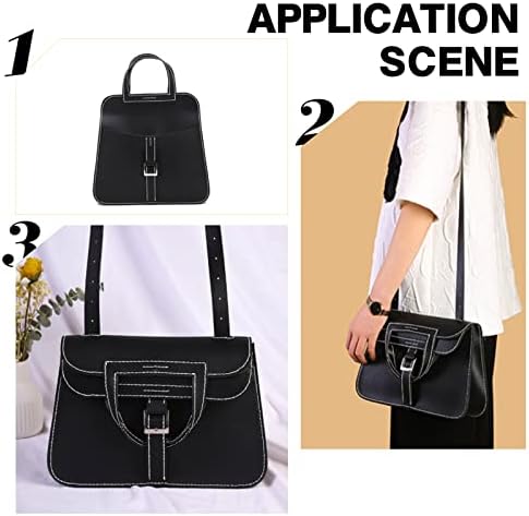WADORN DIY Leather Shoulder Bag Sewing Materials Set, Black Crossbody Bag Making Accessories Leather Knitting Crochet Bag Purse Making All Supplies Backpack Making Complete Kit, 37x27.5x8cm