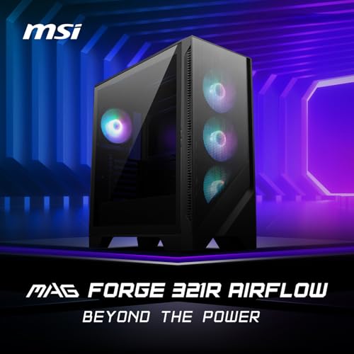 Image of MSI MAG Forge 321R Airflow - Premium Mid-Tower Gaming PC Case + MSI MAG A650BE, Semi-Modular Compact 650W ATX Power Supply, 80+ Bronze