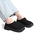DREAM PAIRS Women's Platform Mules Faux Suede Slip on Memory Foam Non-Slip Lightweight Closed Toe Clogs Slippers Shoes,Size 9,Black,DWUMMU2507