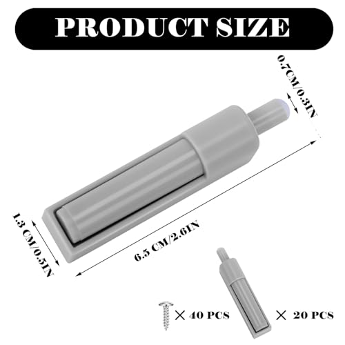20 Stück Schranktür Dämpfer, Softclose Nachrüsten, Türdämpfer Gegen Knallende Türen, Türdämpfer Drucktüröffner Möbeltürdämpfer Türschnäpper für Küchenschrank Büro Schränke Türen (Grau)