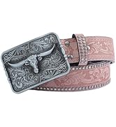 Verdusa Women's Western Belt Vintage PU Leather Square Buckle