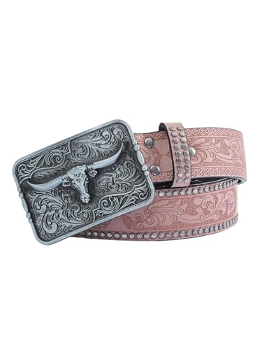 Verdusa Women's Western Belt Vintage PU Leather Square Buckle Waist Belt