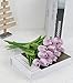 IPOPU Real Touch Purple Tulips 24PCS Artificial Flowers for Decoraion Fake Tulips Light Purple Flowers Floral Arrangements Artificial Faux Tulip Decor for Table Home Kitchen Decor (Light Purple)