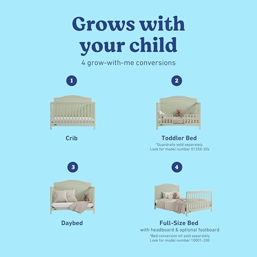 Image of Graco Paris 4-in-1 Convertible Crib, Sage