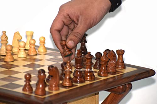 Mesa de ajedrez magnética de madera hecha a mano 12x12 pulg miniatura 4