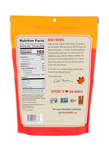 Image of Bob's Red Mill Pan-Baked Maple Sea Salt Granola, 11-ounce (Pack of 6)