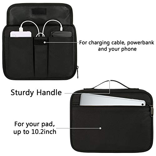 Matein-Electronics-Organizer-Waterproof-Travel-Electronic-Accessories-Case-Portable-Double-Layer-Cable-Storage-Bag-for-Cord-Charger-Power-Bank-Flash-Drive-Phone-Ipad-Mini-SD-Card-Tablet-Black