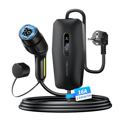 Chargeur voiture électrique type 2 16A borne de recharge portable Schuko 5m