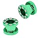 Produktbild Soul-Cats® 2er Set Strass Flesh Zirkonia Tunnel Tunnelset Bunt, Größe:10 mm;Farbe:grün