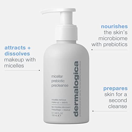 Dermalogica Micellar Prebiotic Precleanse 5.1 Oz - Makeup Remover Face Wash - Nourishing Micellar Milky Precleanse Lifts Away Dirt, Oil, And Make-Up While Helping Balance Skin's Microbiome With Prebiotics #TOP1