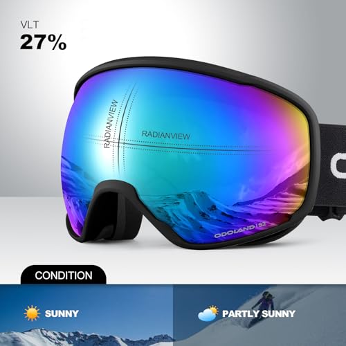 image for Odoland Snow Ski Goggles S2 Double Lens Anti-Fog OTG Windproof UV400 E
