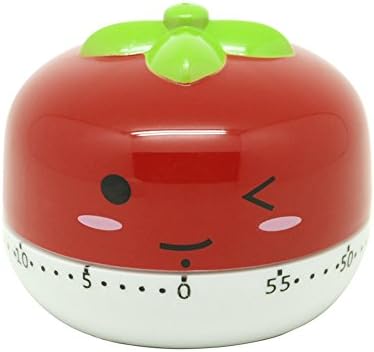 Golandstar Cute Cartoon Vegetables Timers 60 Minutes Mechanical Kitchen Cooking Timer Clock Loud Alarm Counters Mini Size Manual Timer (Red - Tomato)