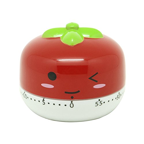 Golandstar Cute Cartoon Vegetables Timers 60 Minutes Mechanical Kitchen Cooking Timer Clock Loud Alarm Counters Mini Size Manual Timer (Red - Tomato) #TOP3