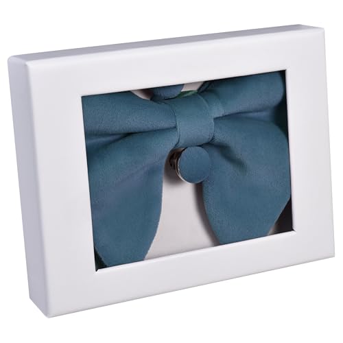 Image of GUSLESON Mens Solid Plaid Velvet Pre-tied Adjustable Bow Tie and Pocket Square Cufflink Set with Gift Box