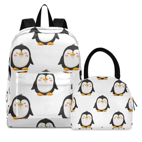 Sac à dos isotherme et étanche pour filles avec motif pingouins dessin animé