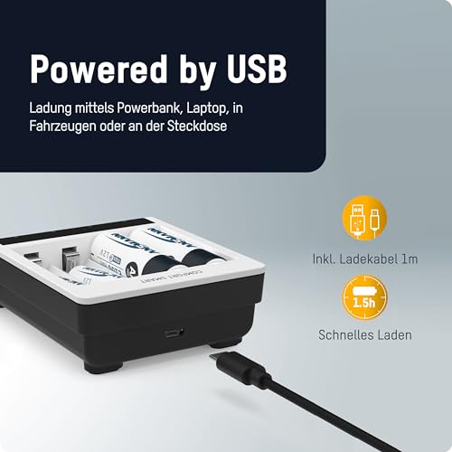 Ansmann Caricabatterie Per Batterie Da 1-4 Batterie Nimh Aa O Aaa, Caricatore Automatico Con Tecnologia Di Ricarica Perfect-7, Monitoraggio Singolo E Modalità Repair - Comfort Smart - 4