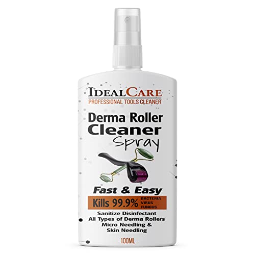 Derma Roller Disinfectant Cleaner & Steriliser Spray Kills 99.99% of Bacteria Make Up, Cosmetic Brush Make Up Remover Skin Needling Rollers & Micro Needling Antibacterial, Antifungal, Easy Spray 100ml