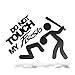 ERREINGE Sticker compatibile per FORD DON'T TOUCH MY FIESTA DUB JDM TUNING NERO Adesivo prespaziato in PVC per Auto Lunotto Finestrino - cm 12