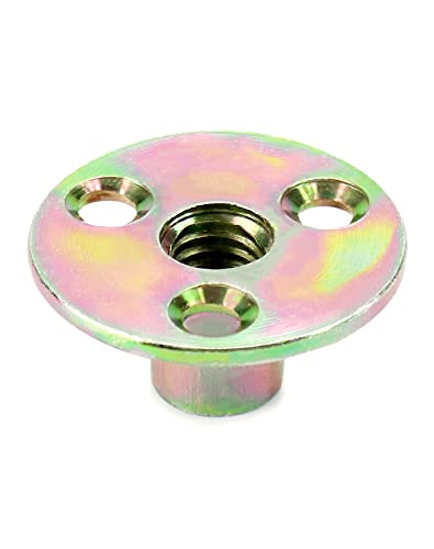 Qwork 3/8"-16 Iron Plate Nut, 12-Piece Set T-Nut With Round Base Carbon Steel T-Nuts #TOP7